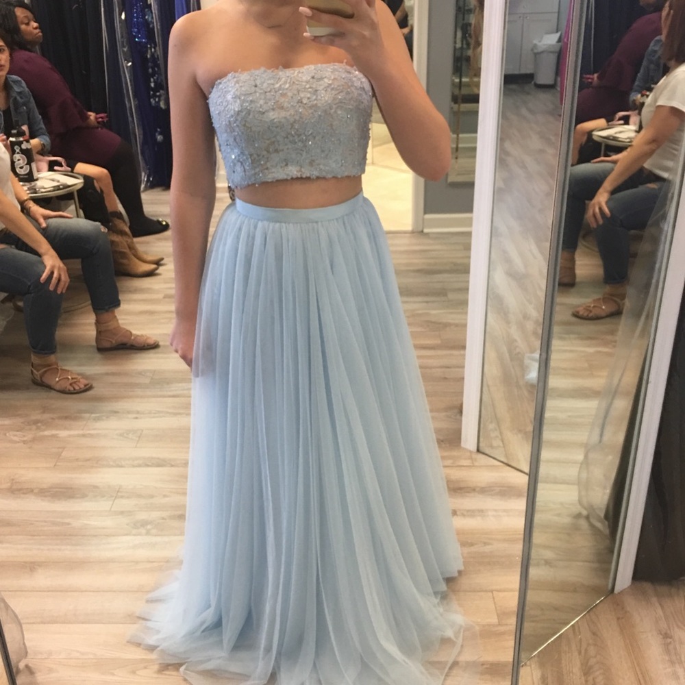 Gorgeous Sherri Hill, Two Piece, Light Blue Dress!